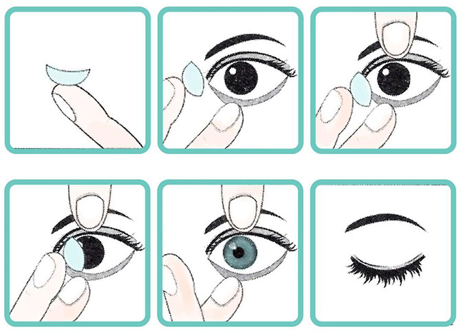 Как правильно надевать контактные линзы